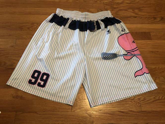 Pink Whales #99 sublimated Seersucker Shorts
