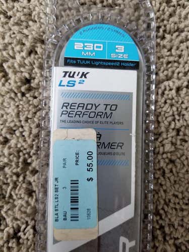 3 pairs Bauer Tuuk LS2 Steel Runners 230 fits Jr sz 3 Hockey Skate w/ LightSpeed 2 holders