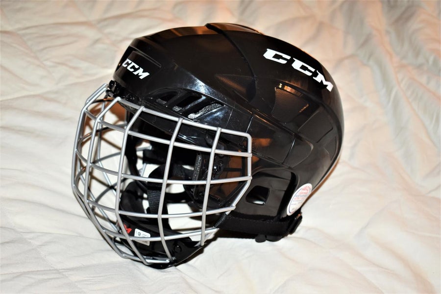 CCM FL40 Hockey Helmet w/ Cage, Black, Small (2022)