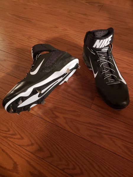 Black Huarache New Adult Men's 11 (Women's 12) Metal Cleats Nike High Top