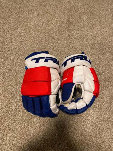 True Hockey Red White And Blue XC9 Pro Stock Gloves 14" Inc
