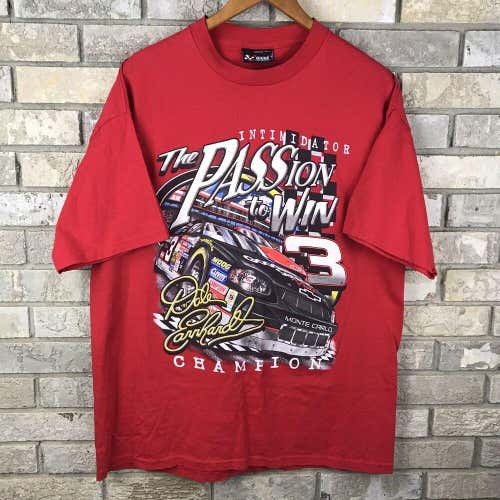 Dale Earnhardt Sr NASCAR Intimidator Fits XL Red T Shirt Graphic Vintage Vtg 90s