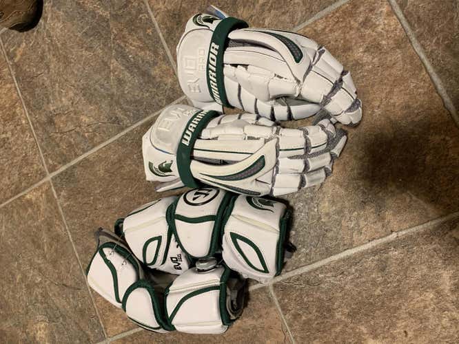 White Player Warrior Evo Pro Lacrosse Gloves 13"