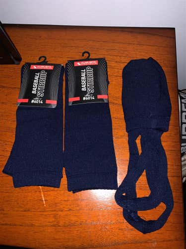 3 Pack Of Baseball Stirrups Brand New Navy Augusta Large 19”