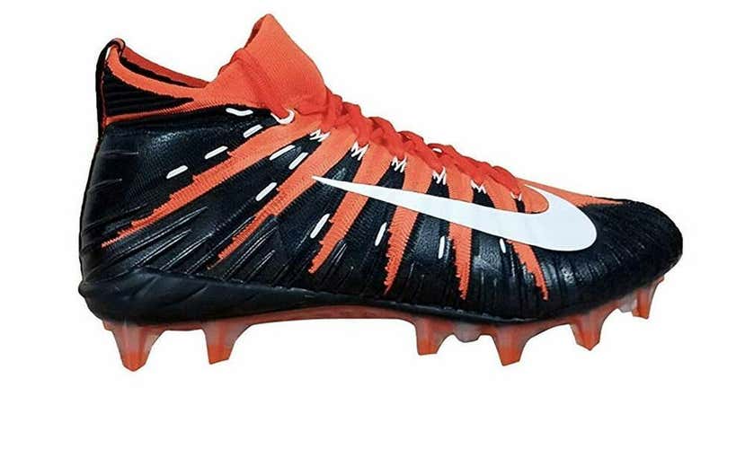 Nike Alpha Menace Elite sz14 Black Orange 877140 810 Football Cleat Vapor SAMPLE