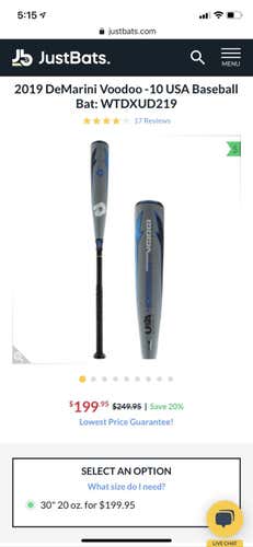 Alloy Voodoo (-10) 18 oz 28" Bat