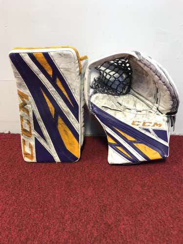 Mankato State CCM Elfex 4 Glove & Blocker Pro Stock Item#MNKGB1