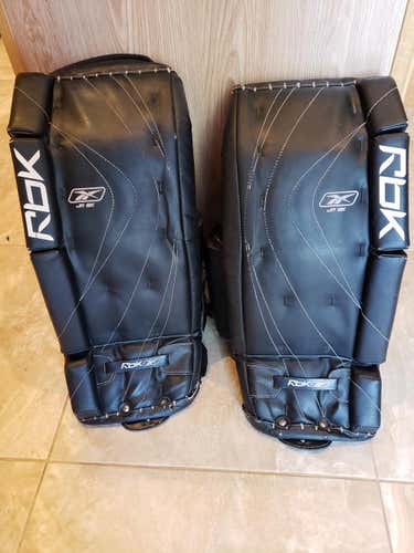 Reebok 6K Goalie Leg Pads Black Junior 25" EXCELLENT