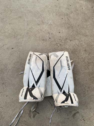 White Junior 28" Bauer Supreme One60  Goalie Leg Pads