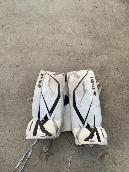White Junior 28" Bauer Supreme One60 Goalie Leg Pads