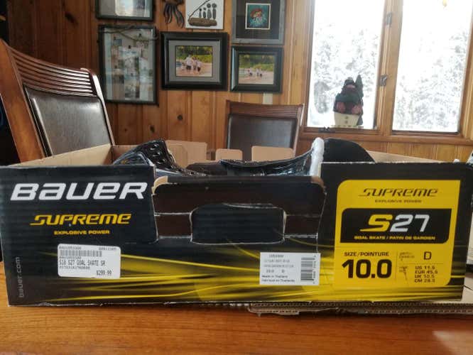 Senior Bauer Supreme S27 Hockey Goalie Skates D&R (Regular) Size 10