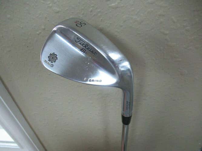 TITLEIST VOKEY SM5 CHROME GAP WEDGE 50* F GRIND FACTORY STEEL BOB VOKEY GRIP