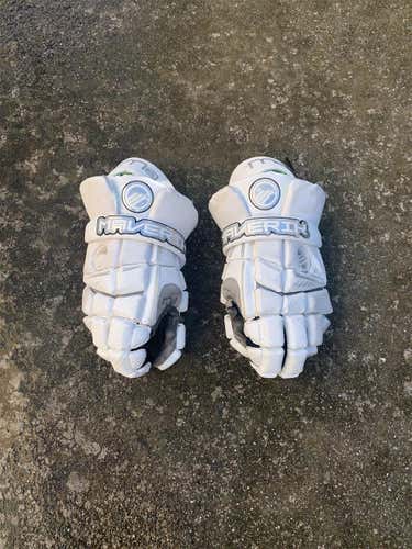 White  Maverik M3 13" Lacrosse Gloves