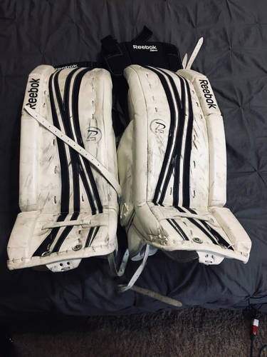 White Senior 33" Reebok Goalie Leg Pads