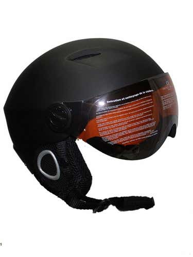new Helmet with Interchangeable Integrated Visor Goggles Black New  58-60 cm -large