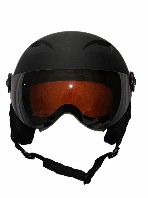 new Helmet with Interchangeable Integrated Visor Goggles Black New  (60-62 cm) -Xlarge