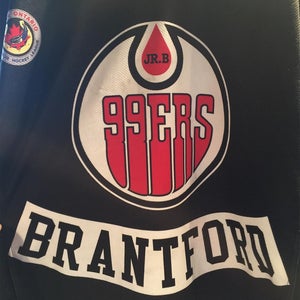 BRANTFORD 99ERS  GAME WORN  Large JERSEY GOJHL #21