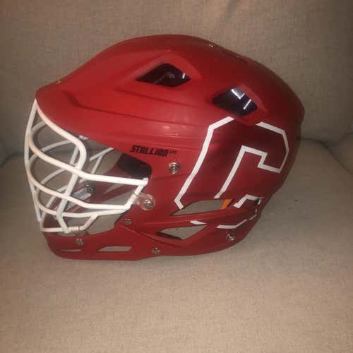 Red Cornell Men’s Lacrosse Player STX Stallion 650 Helmet