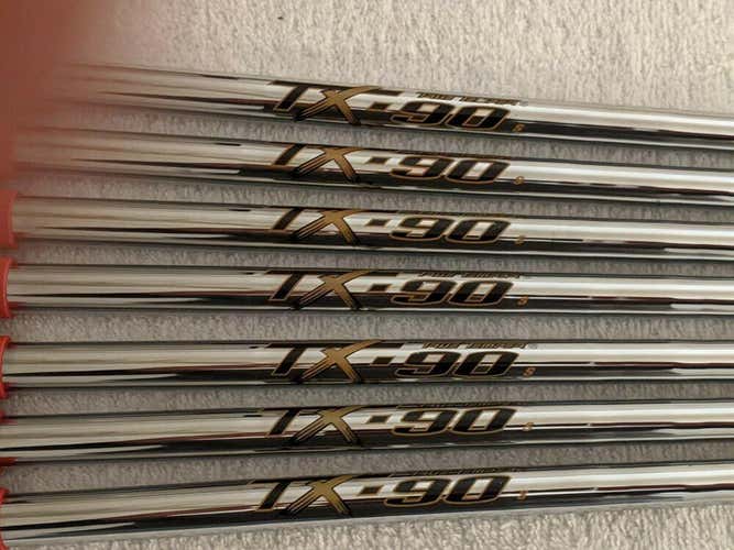 TRUE TEMPER TX 90 4-PW STIFF FLEX IRON SHAFTS W GOLF PRIDE MCC STD. SIZE GRIPS
