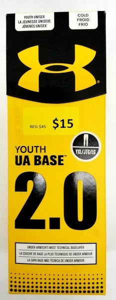 Youth Under Armour 2.0 Black Base Layer Underwear Legging Size Extra-Large  No Trades