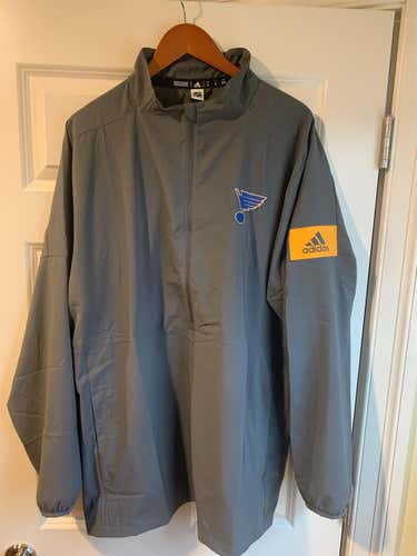 St. Louis Blues adidas Game Mode climalite Quarter-Zip Jacket - Gray