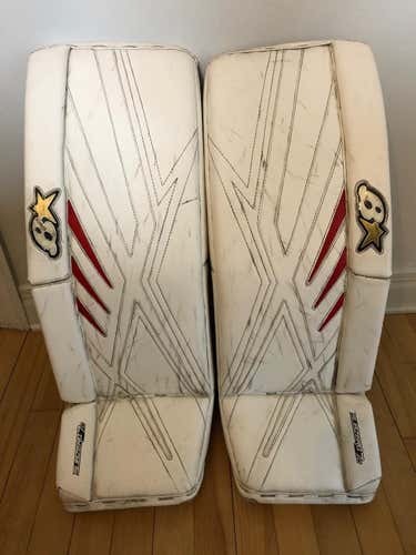 White with Red Accents Senior 34" Brian's Subzero 7.0 Goalie Leg Pads
