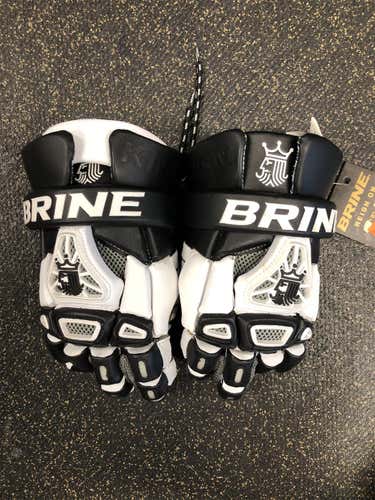 White New Player Brine King IV 12" Lacrosse Gloves