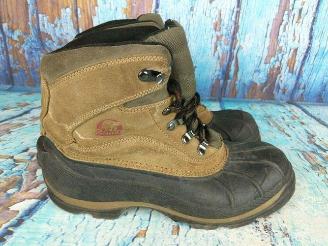 Sorel Snow Canyon Brown Leather Insulated Winter Snow Boots Men's Size: 9