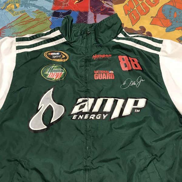 Dale Earnhardt Jr NASCAR Racing Amp Energy Jacket Boys L 88 Green