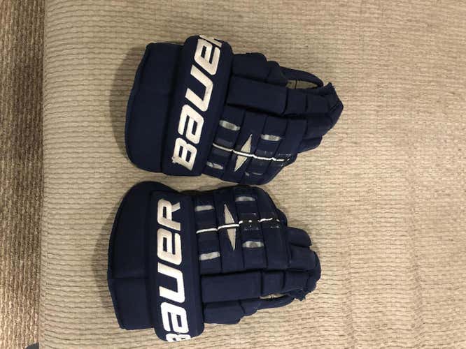 Florida Panthers Blue Senior Bauer NBHPRO Gloves 15" Pro Stock