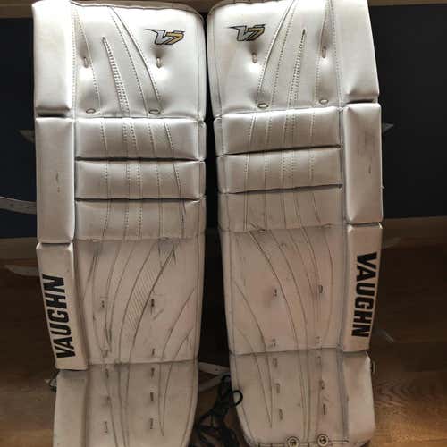 White Senior 31" Vaughn Velocity V7  Goalie Leg Pads