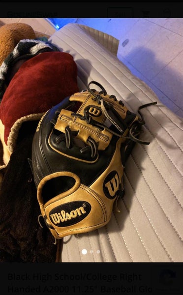 Black High School/College Infield 11.25" Baseball Glove