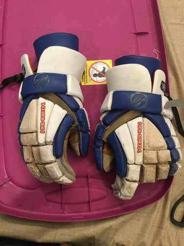 White Player Maverik Dynasty Lacrosse Gloves 13"