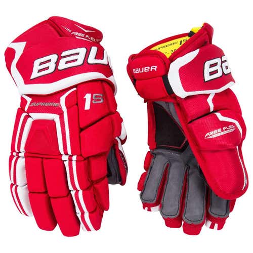 BRAND NEW Red/White Bauer Supreme 1S Senior  Gloves 15"