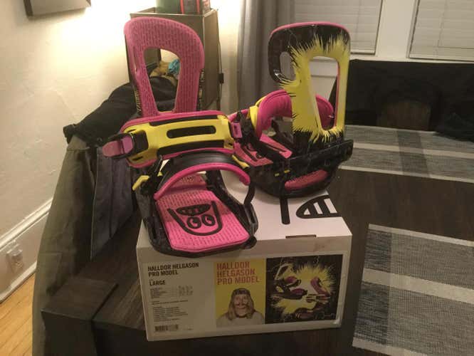 Men's Large Switchback Halldor Pro Snowboard Bindings Freestyle