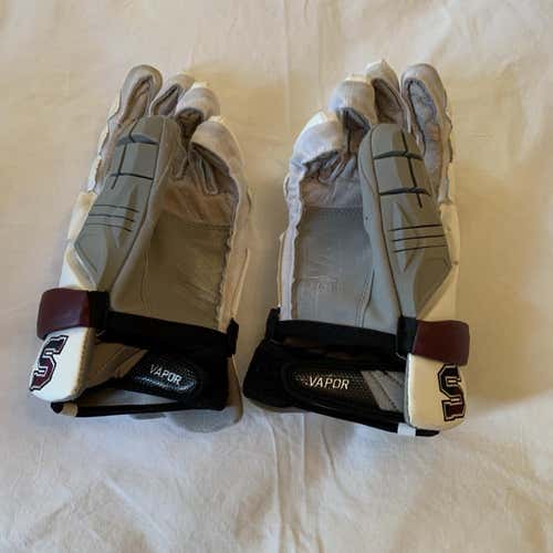 White  Player Nike Vapor Elite 13" Lacrosse Gloves