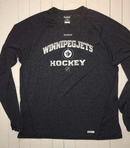 Men's Large Reebok Speedwick NHL Winnipeg Jets Long-Sleeve Navy Blue