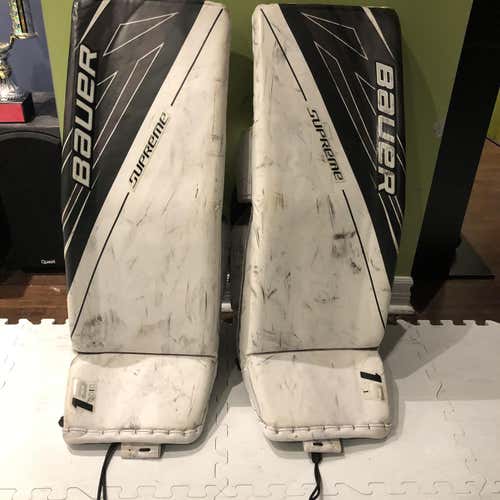 White Senior 32" Bauer Supreme 1s OD1N Goalie Leg Pads
