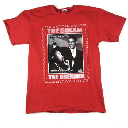Martin Luther King Jr. and Barack Obama The Dream & The Dreamer T-Shirt Red Sz M