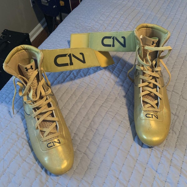 Gold Men's Molded Cleats High Top