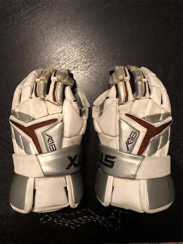 White  Player STX K18 13" Lacrosse Gloves