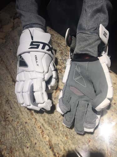 Brand New White STX Cell IV Lacrosse Gloves 13"