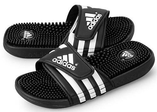 New adidas Adissage Slides - Black / White