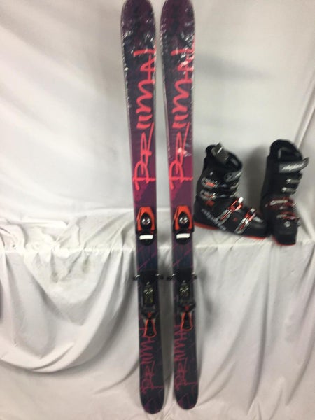 Twin Tip, PRIMAL Red 155cm Skis *New* All Mountain & Carving with *New* Bindings / boots No Trades