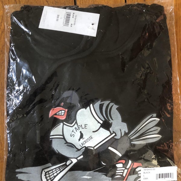 Staple Pigeon X Lacrosse Unlimited Hooded Sweatshirt. Black