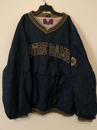 NOTRE DAME Mens PRO PLAYER Vintage 90s Pullover Jacket Windbreaker 2XL