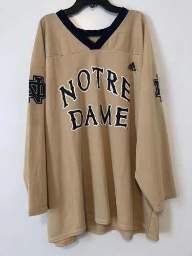 Notre Dame Fighting Irish Adidas Coca Cola Hockey Jersey - Adult Size XL Gold