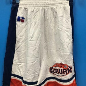 NEW Russell Athletic Adult Auburn Basketball Shorts White Navy Orange Size 12