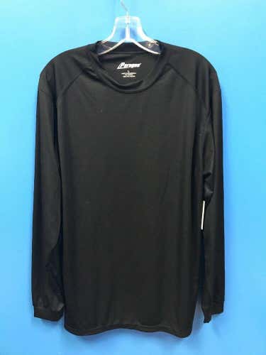 NEW Paragon 100% Polyester Adults Long Sleeve Sports Shirt Color Black Size L LG  *FIRM PRICE*
