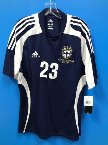 NEW Adidas Adult Men's Metro Christian Soccer Jersey Color Navy Size L Large  *FIRM PRICE*